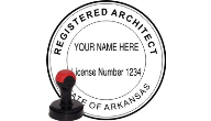 ARARC-H - ARKANSAS ARCHITECTURAL SEAL<BR>HANDLE STYLE STAMP<BR>1 1/2" ROUND