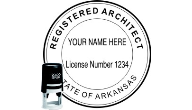 ARARC-SI - ARKANSAS ARCHITECTURAL SEAL<BR>SELF INKING STAMP<BR>1 1/2" ROUND