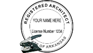 ARARCH-E - ARKANSAS ARCHITECT SEAL<BR>EMBOSSER SEAL <BR> 1 1/2 " ROUND