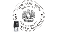 LAARCH-SI - LOUISIANA ARCHITECTURAL SEAL<BR>SELF INKING STAMP <BR> 1 1/2" ROUND