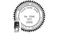 MAARCH-SI - MASSACHUSETTS ARCHITECTURAL SEAL<BR>SELF INKING STAMP <BR> 1 5/8" ROUND