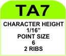 ta7 ribtype letter/figure set
