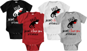Dinosaur bodysuit.  Available in 4 sizes.  100% Cotton with a reinforced snap closure.  Super soft and machine washable.