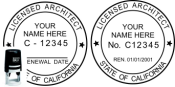 CALIFORNIA ARCHITECTURAL SEAL<BR>SELF INKING STYLE STAMP