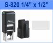 Shiny S-820 Self Inking Stamp with 1/4" x 1/2" custom design plate. For home or office use.