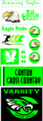 S2L20-22W61<BR>CANTON EAGLES<BR>RUNNING STICKERS 