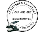ARARCH-E - ARKANSAS ARCHITECT SEAL<BR>EMBOSSER SEAL <BR> 1 1/2 " ROUND