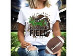 100% Cotton Tee with long lasting imprint.  My Heart is on that Field