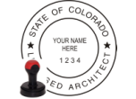 COARCH-H - COLORADO ARCHITECTURAL SEAL<BR>HANDLE STYLE STAMP  <BR> 2" ROUND