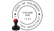COARCH-H - COLORADO ARCHITECTURAL SEAL<BR>HANDLE STYLE STAMP  <BR> 2" ROUND