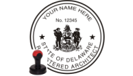 DEARCH-H - DELAWARE ARCHITECTURAL SEAL<BR>HANDLE STYLE STAMP <BR> 1 15/16" ROUND