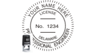 DEENG-SI - DELAWARE ENGINEER SEAL<BR>SELF INKING STAMP <BR> 1 1/2" ROUND