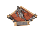 DSR52 - DSR52<BR>DIMAOND STAR RESIN FIGURE<BR>MALE BASKETBALL 5 3/4" X 8 1/2"<BR>WITH ENGRAVABLE PLATE