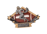 DSR54 - DSR54<BR>DIMAOND STAR RESIN FIGURE<BR>FOOTBALL 5 3/4" X 8 1/2"<BR>WITH ENGRAVABLE PLATE