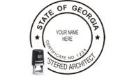 GAARCH-SI - GEORGIA ARCHITECTURAL SEAL<BR>SELF INKING STAMP <BR> 1 3/4" ROUND