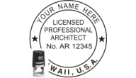 HIARCH-SI - HAWAII ARCHITECTURAL SEAL<BR>SELF INKING STAMP <BR> 1 1/2" ROUND