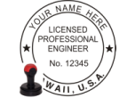HIENG-H - HAWAII ENGINEER SEAL<BR>HANDLE STYLE STAMP <BR> 1 1/2" ROUND