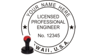 HIENG-H - HAWAII ENGINEER SEAL<BR>HANDLE STYLE STAMP <BR> 1 1/2" ROUND