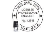 HIENG-SI - HAWAII ENGINEER SEAL<BR>SELF INKING STAMP <BR> 1 1/2" ROUND