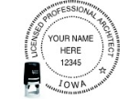 IAARCH-SI - IOWA ARCHITECTURAL SEAL<BR>SELF INKING STAMP <BR> 1 3/4" ROUND