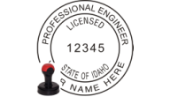 IDENG-H - IDAHO ENGINEER SEAL<BR>HANDLE STYLE STAMP <BR> 1 9/16" ROUND