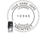 KSARCH-SI - KANSAS ARCHITECTURAL SEAL<BR>SELF INKING STYLE STAMP <BR> 1 5/8" ROUND