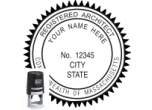 MAARCH-SI - MASSACHUSETTS ARCHITECTURAL SEAL<BR>SELF INKING STAMP <BR> 1 5/8" ROUND