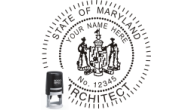 MDARCH-SI - MARYLAND ARCHITECTURAL SEAL<BR>SELF INKING STAMP <BR> 1 5/8" ROUND