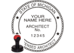 MIARCH-H - MICHIGAN ARCHITECTURAL SEAL<BR>HANDLE STYLE STAMP 