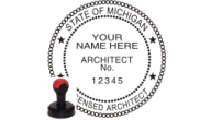MIARCH-H - MICHIGAN ARCHITECTURAL SEAL<BR>HANDLE STYLE STAMP 