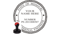 MOENG-H - MISSOURI ENGINEER SEAL <BR> HANDLE STYLE STAMP <BR> 1 3/4" ROUND