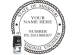 MOENG-SI - MISSOURI ENGINEER SEAL <BR> SELF INKING STAMP <BR> 1 3/4" ROUND