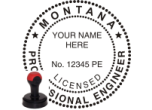 MTENG-H - MONTANA ENGINEER SEAL <BR> HANDLE STYLE STAMP 