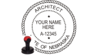 NEARCH-H - NEBRASKA ARCHITECTURAL SEAL <BR> HANDLE STYLE STAMP  