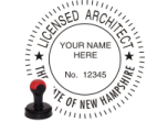 NHARCH-H - NEW HAMPSHIRE ARCHITECTURAL SEAL <BR> HANDLE STYLE STAMP <BR> 1 9/16" ROUND