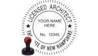 NHARCH-H - NEW HAMPSHIRE ARCHITECTURAL SEAL <BR> HANDLE STYLE STAMP <BR> 1 9/16" ROUND