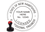NHENG-H - NEW HAMPSHIRE ENGINEER SEAL <BR> HANDLE STYLE STAMP 
 1 9/16" ROUND