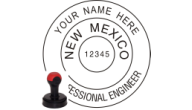 NMENG-H - NEW MEXICO ENGINEER SEAL <BR> HANDLE STYLE STAMP <BR> 1 1/2" ROUND