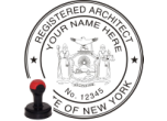 NYARCH-H - NEW YORK ARCHITECTURAL SEAL <BR> HANDLE STYLE STAMP  <BR> 1 3/4" ROUND