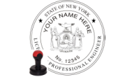 NYENG-H - NEW YORK ENGINEER SEAL <BR> HANDLE STYLE STAMP <BR> 1 3/4" ROUND