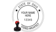 OHARC-H - OHIO ARCHITECTURAL SEAL<BR>HANDLE STYLE STAMP<BR>2"