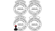 ORENGWD-H - OREGON ENGINEER SEAL
WITH DISCIPLINE<BR>HANDLE STYLE STAMP