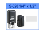 Shiny S-820 Self Inking Stamp with 1/4" x 1/2" custom design plate. For home or office use.
