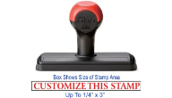 Quality Self Inking Stamp with 7/8" x 2 3/8" custom design plate.  
Shiny Brand is our signature product line.  We also carry Cosco 2000 Plus, Trodat, Ideal and Millennium devices.  
This stamp size includes
Shiny S-844 (S844)
Cosco 2000 Plus P-40 (P4