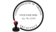 VAARCH-H - VIRGINIA ARCHITECTURAL SEAL <BR> HANDLE STYLE STAMP  <BR> 2" ROUND