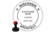 WIARCH-H - WISCONSIN ARCHITECTURAL SEAL <BR> HANDLE STYLE STAMP  