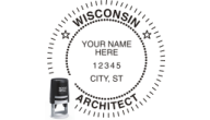 WIARCH-SI - WISCONSIN ARCHITECTURAL SEAL <BR> SELF INKING STAMP 