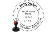 WIENG-H - WISCONSIN ENGINEER SEAL <BR> HANDLE STYLE STAMP 