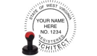 WVARCH-H - WEST VIRGINIA ARCHITECTURAL SEAL <BR> HANDLE STYLE STAMP