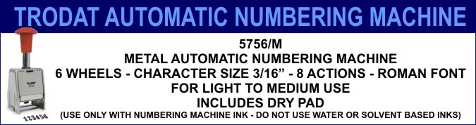 Trodat 5756 6-Band Auto Numberer Stamp